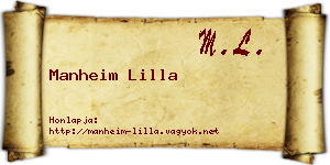 Manheim Lilla névjegykártya